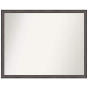 Florence Pewter 29.75 in. x 23.75 in. Non-Beveled Casual Rectangle Framed Bathroom Wall Mirror in Silver