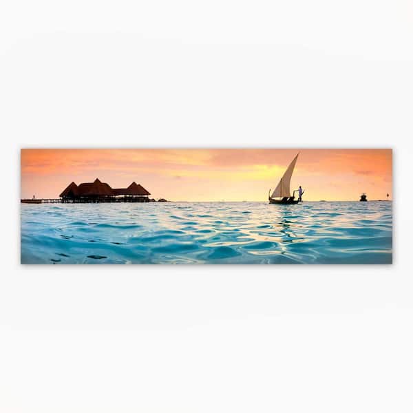 Unbranded Golden Palms by Colossal Images Canvas Wall Art 12 in. x 36 in.