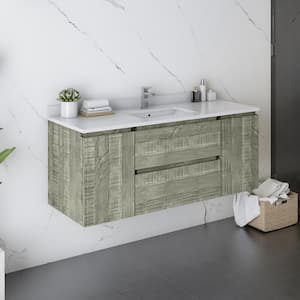 Formosa 47 in. W x 20 in. D x 19.5 in. H Modern Wall Hung Bath Vanity Cabinet Only in Sage Gray without Top