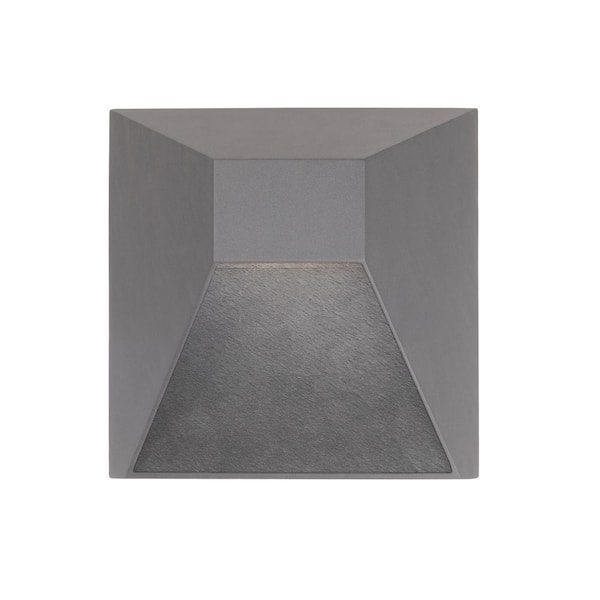 KUZCO Dawn 8 in. Gray Motion Sensing Dusk to Dawn Outdoor Hardwired Lantern Sconce with 1-Light