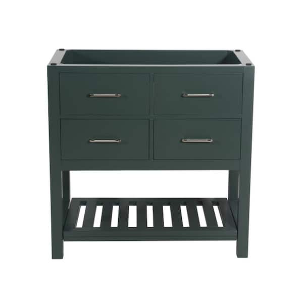 Santa Monica 36 in. W x 18 in. D x 35 in. H Bath Vanity Cabinet without Top in Dark Green SM-36 ...