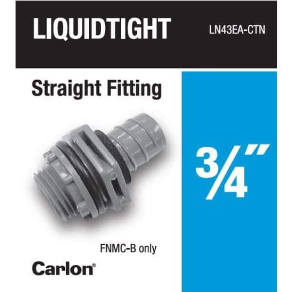 3/4 in. Straight Non-Metallic Liquid Tight PVC Fitting (LN43EA-CTN)