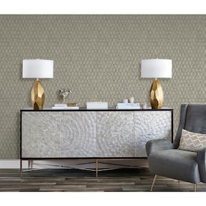 Lustre Collection Bronze Geometric Arch Metallic Finish Paper on Non-woven Non-pasted Wallpaper Roll