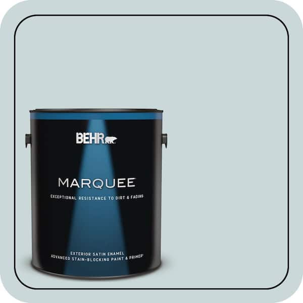 BEHR MARQUEE 1 gal. #PPU13-16 Offshore Mist Satin Enamel Exterior Paint & Primer