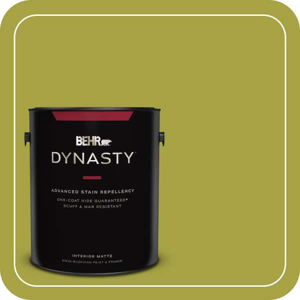 BEHR DYNASTY 1 gal. #400B-7 Lemon Grass Matte Interior Stain-Blocking Paint & Primer