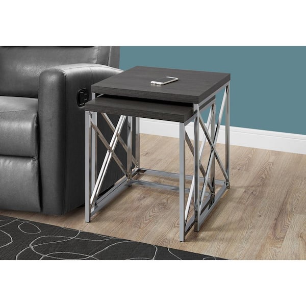 Unbranded Grey Nesting Table (2-Piece)