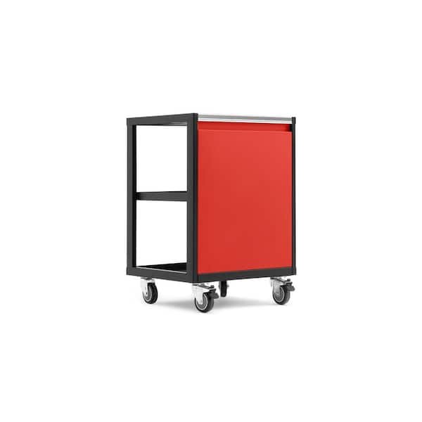 NewAge Products Pro Series 24 in. W x 34.25 in. H x 20.5 in. D 18-Gauge Steel Utility Cart in Red