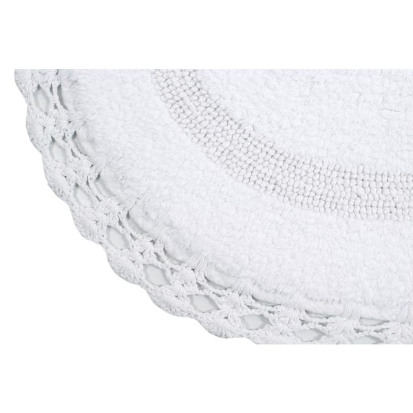RAJRANG Bringing Rajasthan to You Pale Banana Crochet Cotton Bath Rug - 24 Inches Soft Absorbent Square Bath Mat for Bathroom Fa