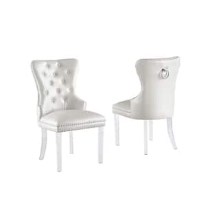 Sal White Faux Leather Dining Chairs (Set of 2)