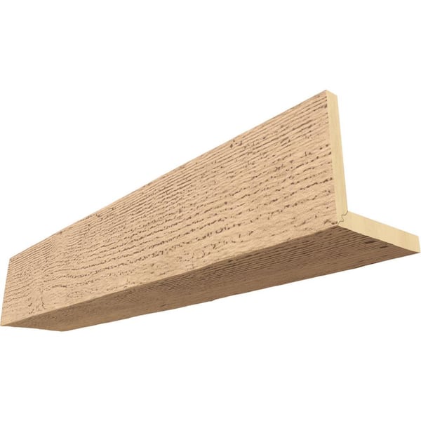 Ekena Millwork Endurathane 6 in. H x 6 in. W x 8 ft. L Rough Sawn Buttercream Faux Wood Beam