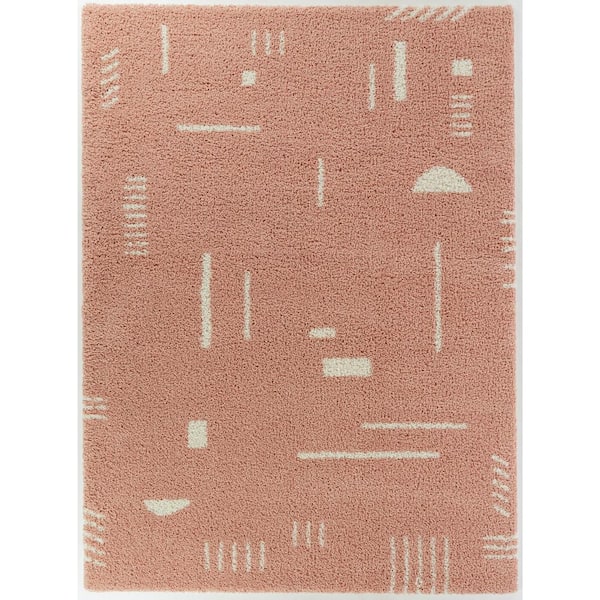 BALTA Rupa Pink 5 ft. x 7 ft. Modern Shag Area Rug