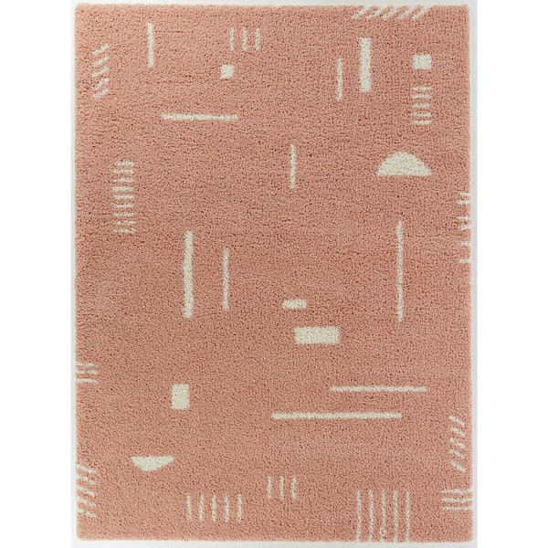 Rupa Pink 8 ft. x 10 ft. Modern Shag Area Rug