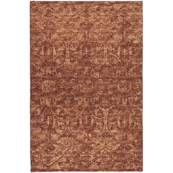 Dream Shag Premium Machine Washable Abstract ADS40 Clay 9 ft. x 12 ft. Area Rug