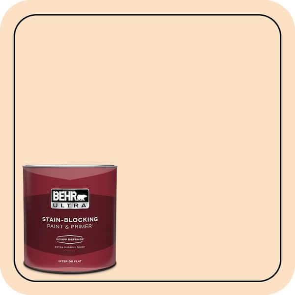 BEHR ULTRA 1 qt. #290C-2 Creamy Beige Extra Durable Flat Interior Paint & Primer