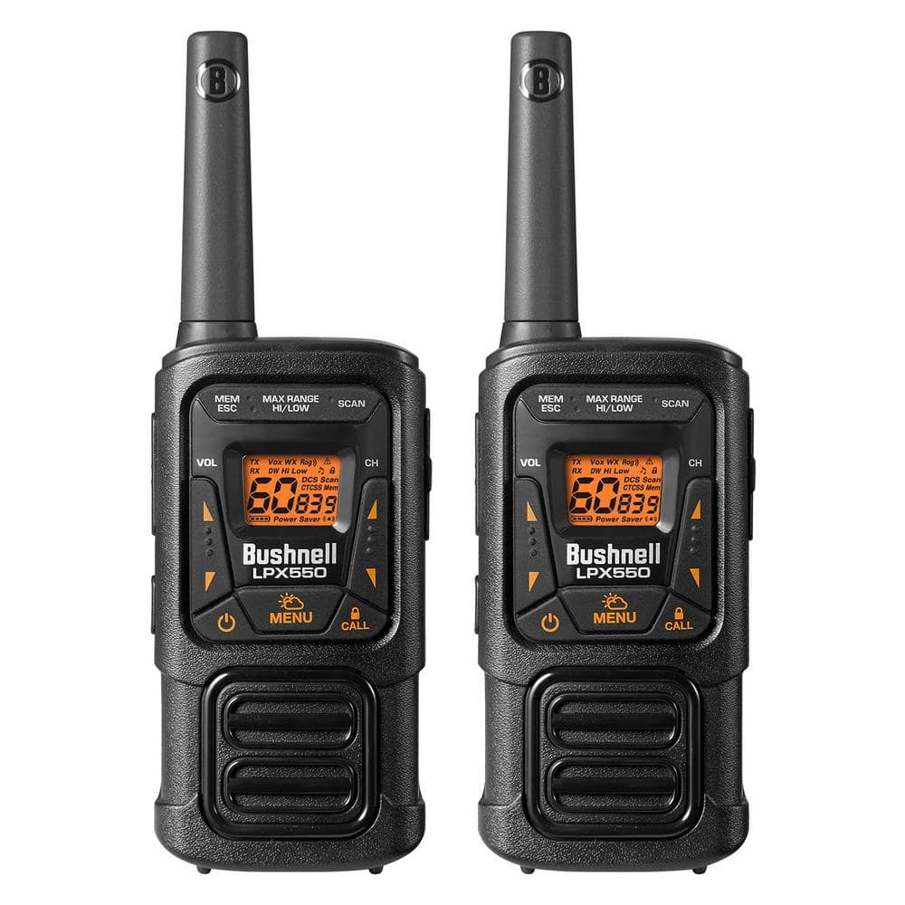 Bushnell 2-Watt Power 36 Mile Range 2-Way Radio (2-Pack) with Dock Charger