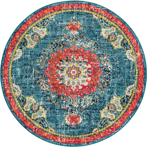 Unique Loom Penrose Alexis Blue 7' 1 x 7' 1 Area Rug