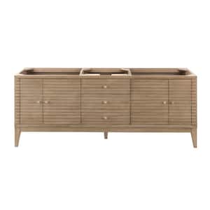 Linear 72.50 in. W x 18.8 in. D x 30.3 in. H Double Bath Vanity Cabinet Without Top in Whitewashed Walnut