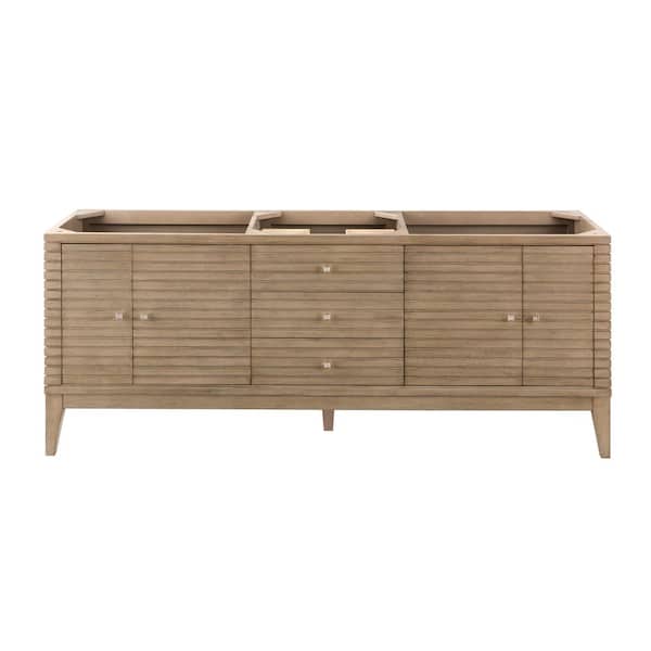 James Martin Vanities Linear 72.50 in. W x 18.8 in. D x 30.3 in. H Double Bath Vanity Cabinet Without Top in Whitewashed Walnut