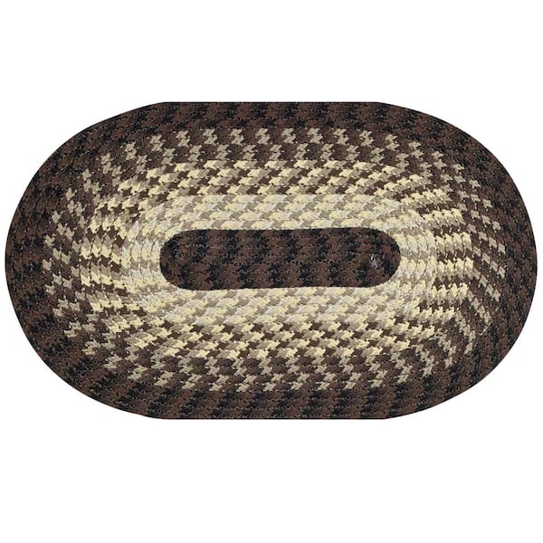 Better Trends Alpine Braid Collection Chocolate Stripe 60" x 96" 100% Polypropylene Reversible Indoor Area Rug