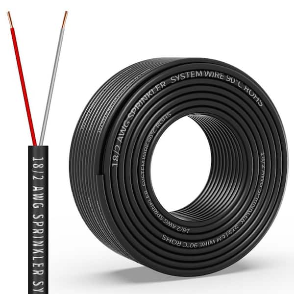 18/2 Solid Sprinkler Wire 50 ft. 18-Gauge Irrigation Cable PVC Jacket for Underground Valves Field Control System