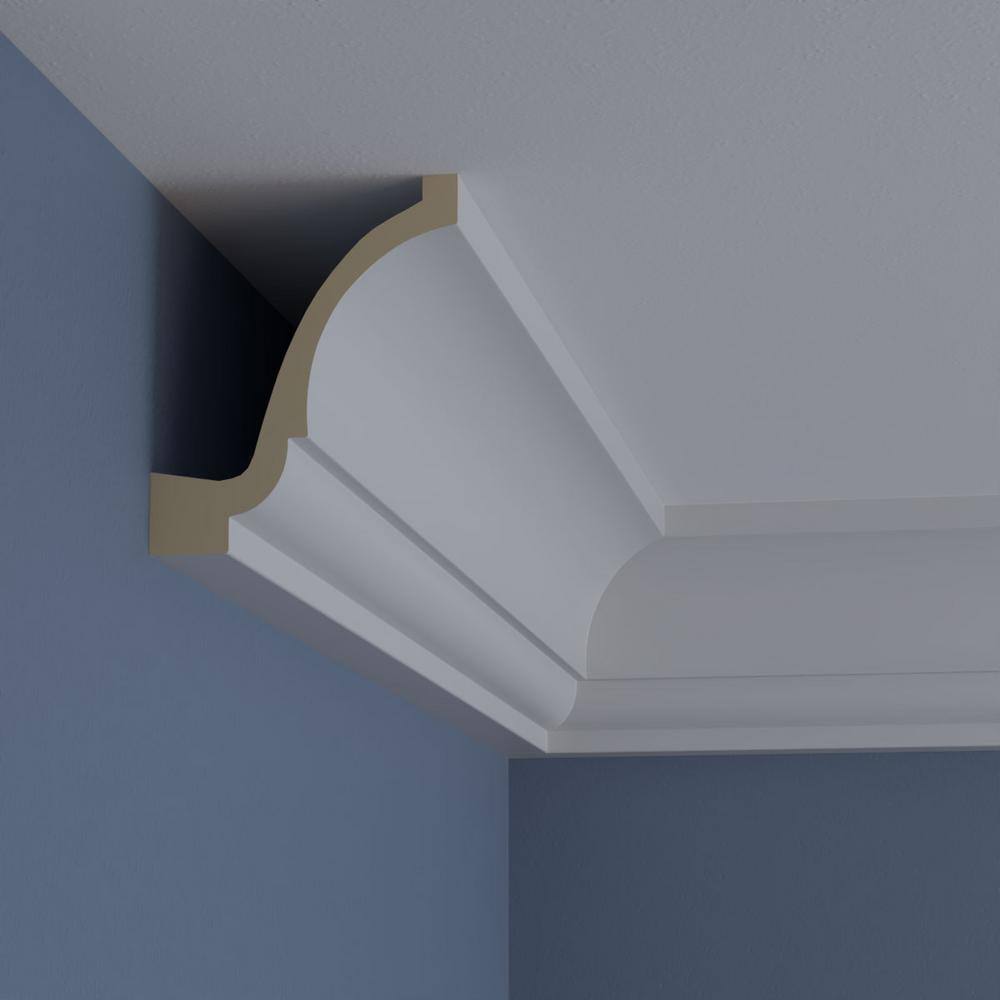 Primed Moisture Resistant Urethane Crown Moulding Sample, 12 in