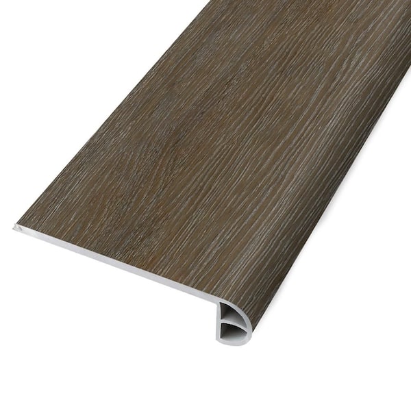 Waterproof Rigid Core Flush Stair Nosing in the color Saw Horse 0.98 in. T x 4.33 in. W x 94 in. L