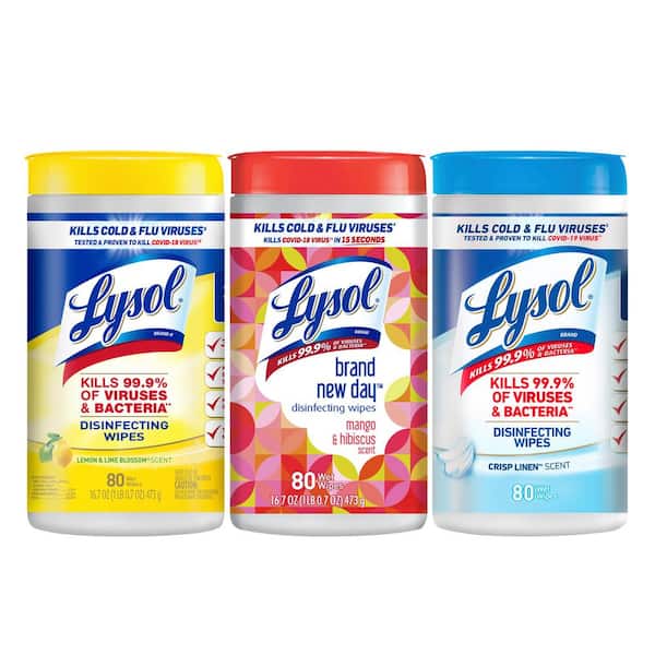 Lysol 80-Count Lemon, Mango and Linen Disinfecting Wipes (3-Pack)