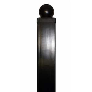 3.5 in. x 3.5 in. x 8 ft. Black Iron Driveway Gate Post