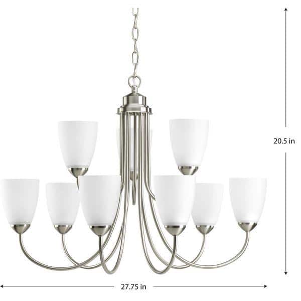 Progress Lighting Gather 9-Light Brushed Nickel Transitional Chandelier