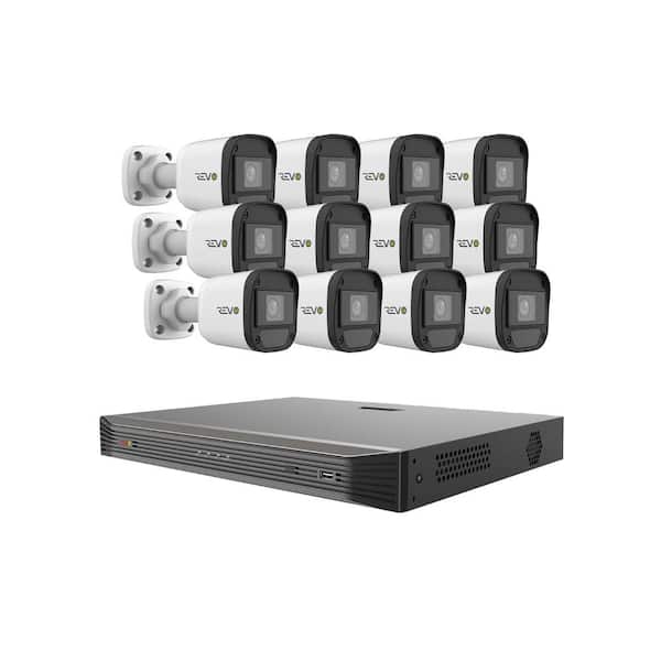 Revo Ultra HD Audio Capable 16-Channel 5MP 4TB NVR Surveillance System with 12 Indoor/Outdoor Cameras