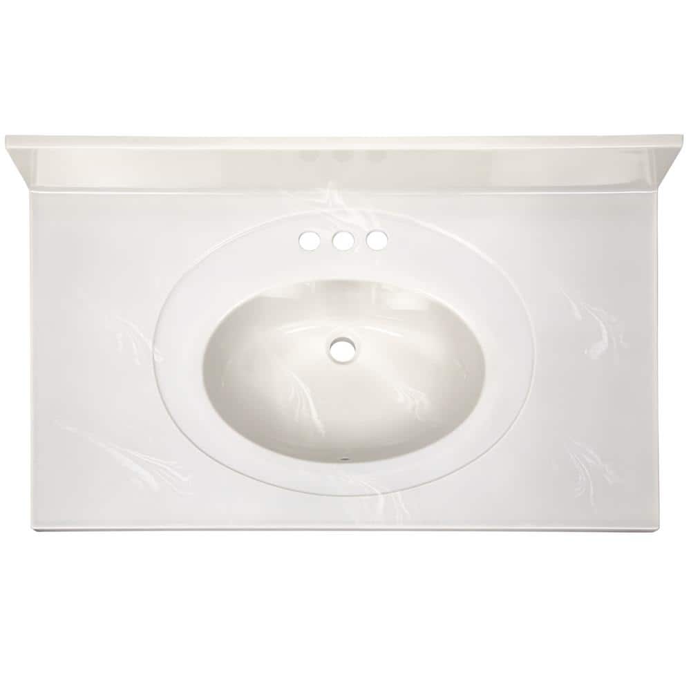 Ivory Swirl 37-Inch Cultured Marble Vanity Top with Backsplash