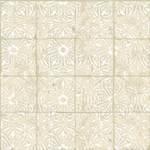 White Provincial Tile Vinyl Matte Peel and Stick Wallpaper