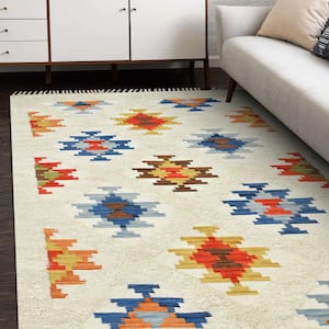 Roger Bohemian Shaggy Moroccan Multi 9 ft. x 12 ft. Hand Woven Area Rug