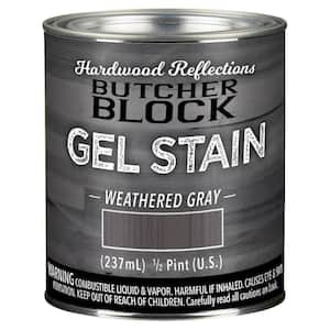 1 Pint Oil-Based Butcher Block Interior Wood Gel Stain in Weathered Gray