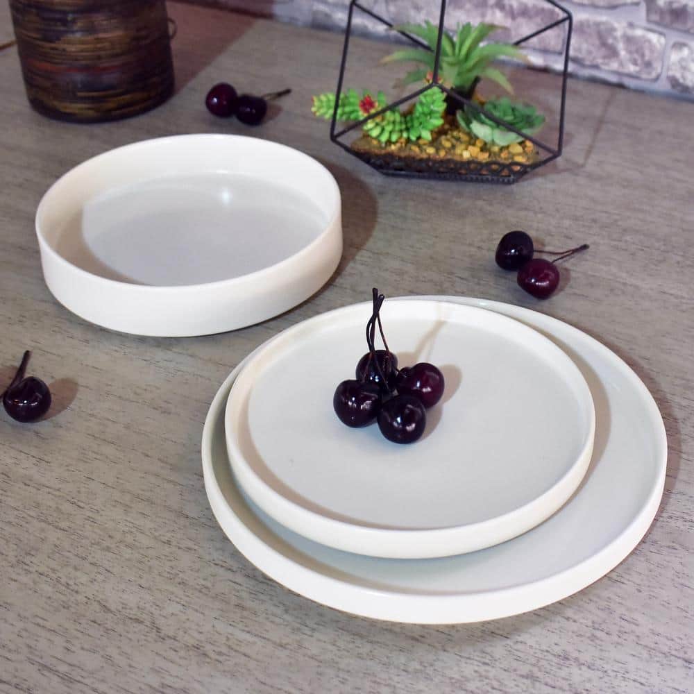Kaden 12-Piece White Porcelain Dinnerware Set, Service for 4