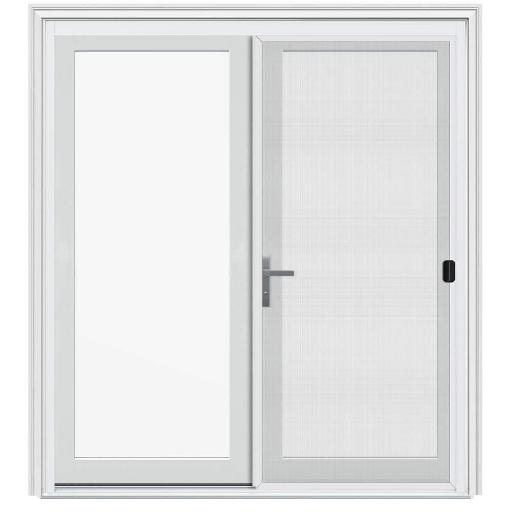 60 in. x 80 in. F4500 Right-Hand/Inswing White Fiberglass French Patio Door w/ Low-E Glass, Nickel Handle and Screen price history on PriceWatchPro