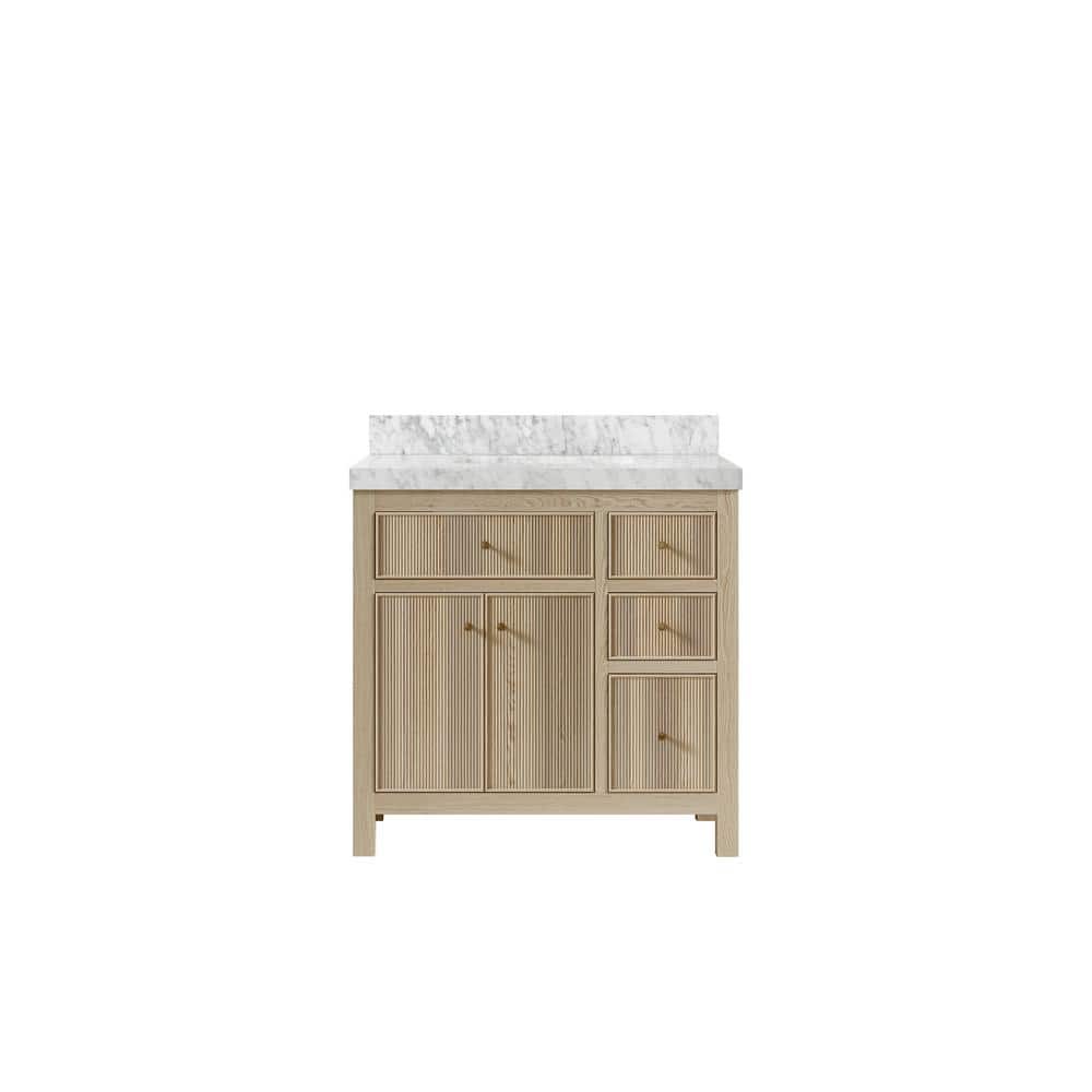 Sonoma Oak 36 in. W x 22 in. D x 36 in. H Single Sink Bath Vanity Center in White Oak with 2 in. Carrara Marble Top price history on PriceWatchPro