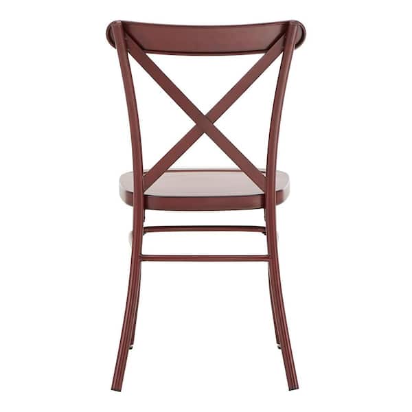HomeSullivan Antique Berry Metal Dining Chairs (Set of 2)