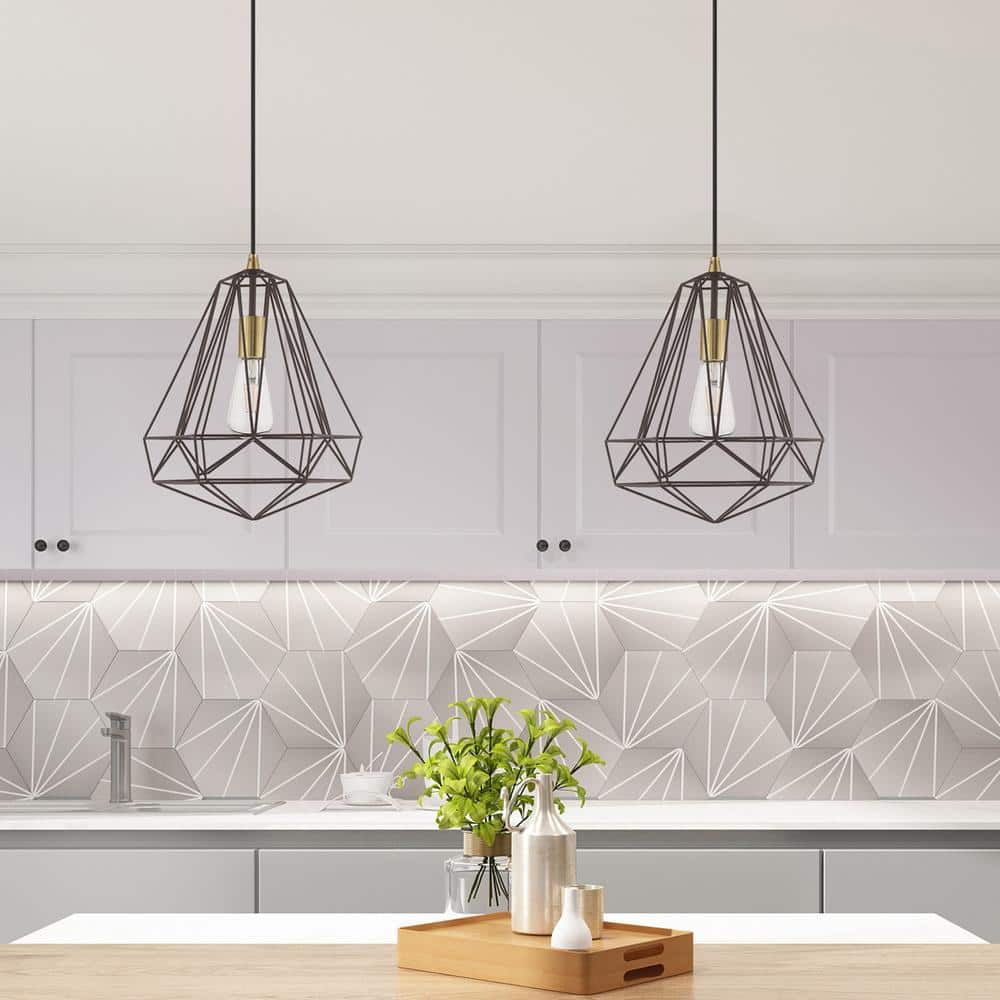 Contemporary Bronze Geometric Mini Pendant Light