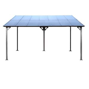 10 ft. x 12 ft. Grey Outdoor Pergola Gazebo with Roof for Patio, Decks, Backyard