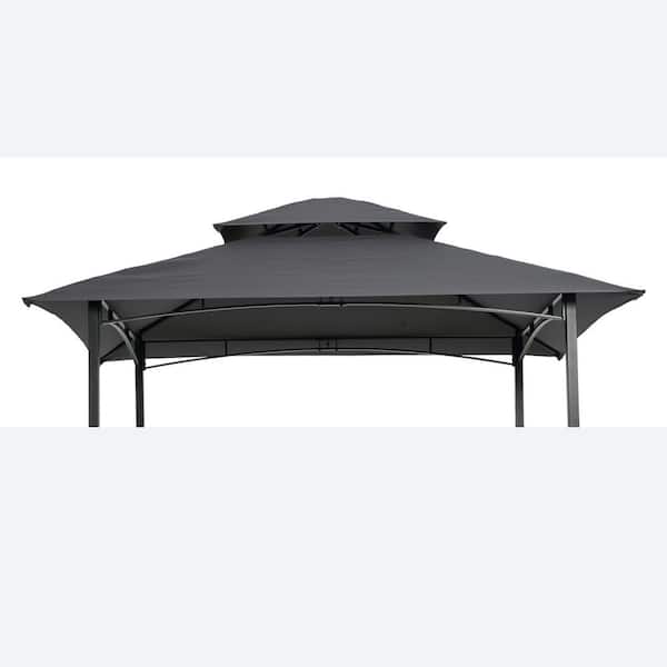 8 ft. x 5 ft. Gray Outdoor Patio Canopy Replacement Canopy Tent Top Cover (Top Only)