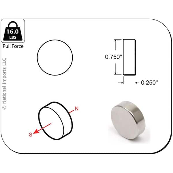 Master Magnet 1/4 in. Dia Neodymium Rare-Earth Magnet Discs with Foam  Adhesive (12-Pack) 97584 - The Home Depot