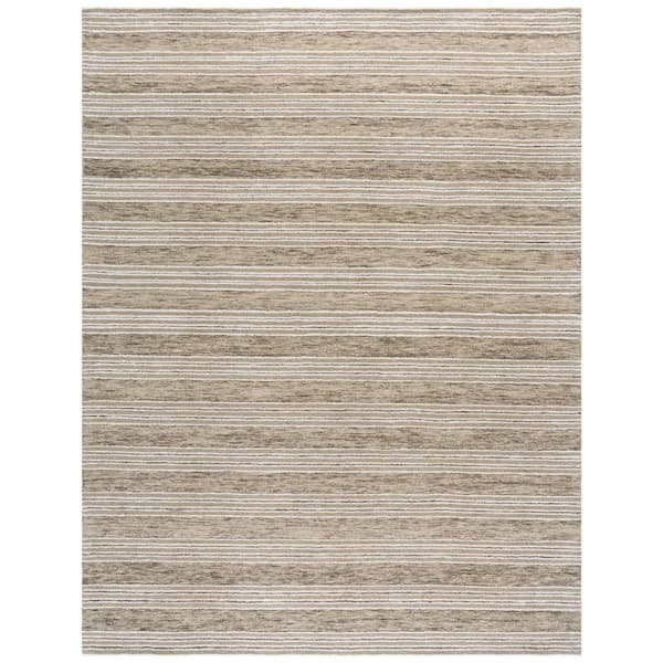 Pine 8 ft. x 10 ft. Ivory/Taupe Double Striped Area Rug