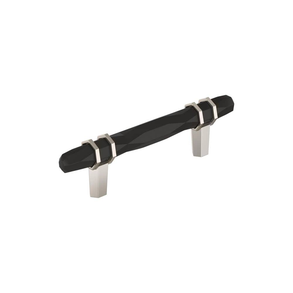 London 3-3/4 in. (96mm) Center-to-Center Modern Black Bronze/Polished Nickel Bar Cabinet Pull price history on PriceWatchPro