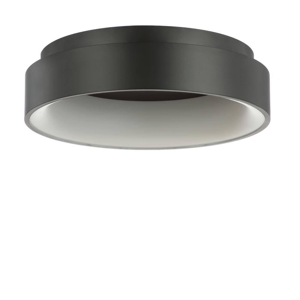 Black Drum 17.7" Integrated LED Flush Mount Ceiling Light