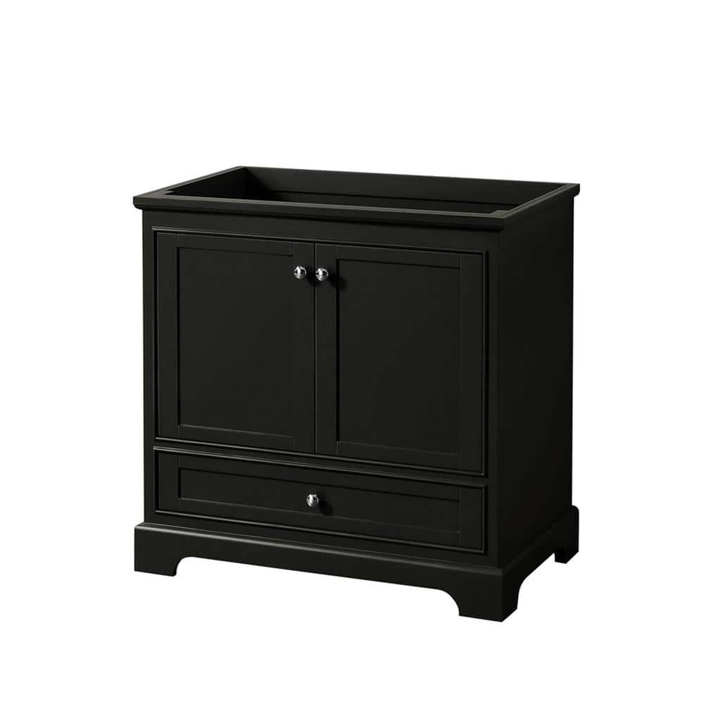 Deborah 35" Dark Espresso Single Bathroom Vanity Base with Chrome Trim