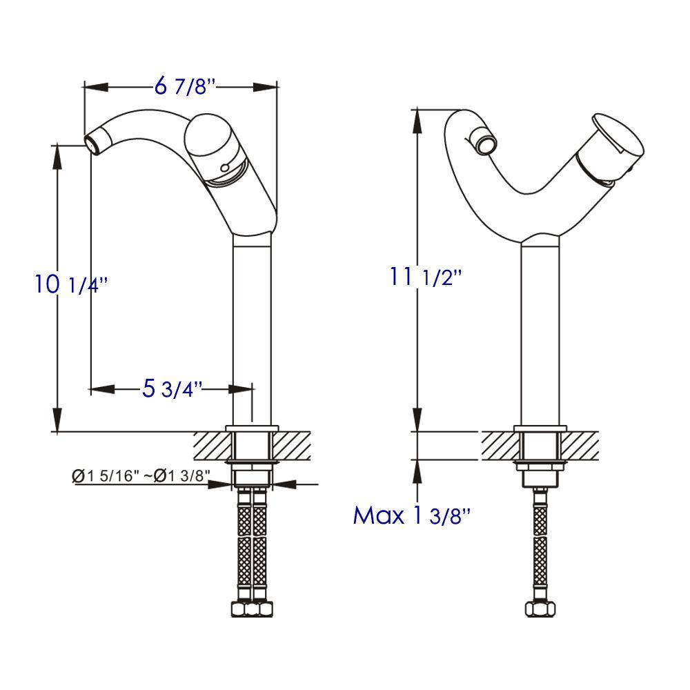 Brushed Nickel Single-Handle Tall Vessel Sink Faucet