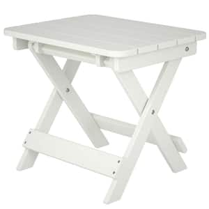 White HDPE Square Outdoor Side Table 1-Piece