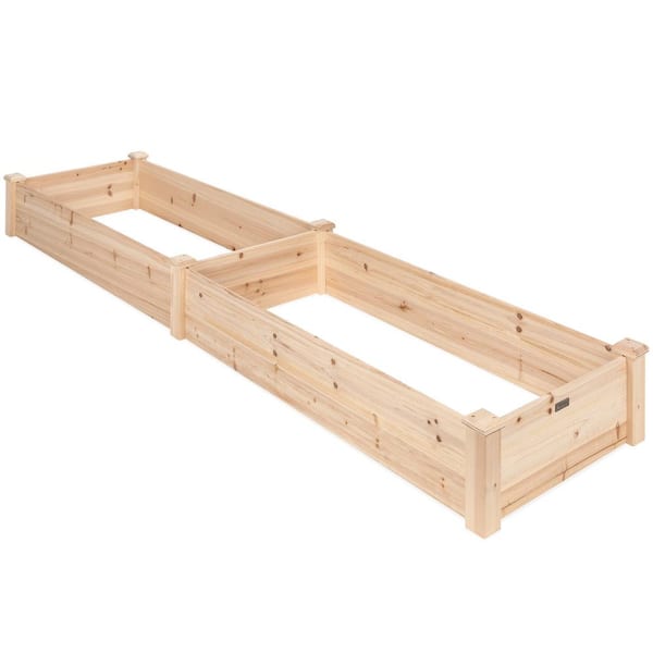Best Choice Products 8 Ft X 2 Wood Raised Garden Bed Sky2376 The Home Depot - Best Wood For Garden Beds