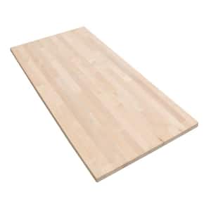 4 ft. L x 25 in. D Unfinished Birch Solid Wood Butcher Block Countertop With Eased Edge
